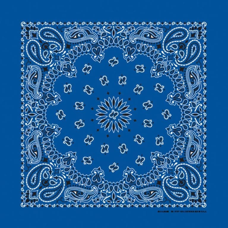 We stock traditional 100% Cotton for a soft and comfortable feel. Made in the USA and approx. 22" x 22", they feature a trademark Paisley design. Bandanas have been around for over 75 years and are still a staple in culture whether it's a farmer, MC, or a Rock star.