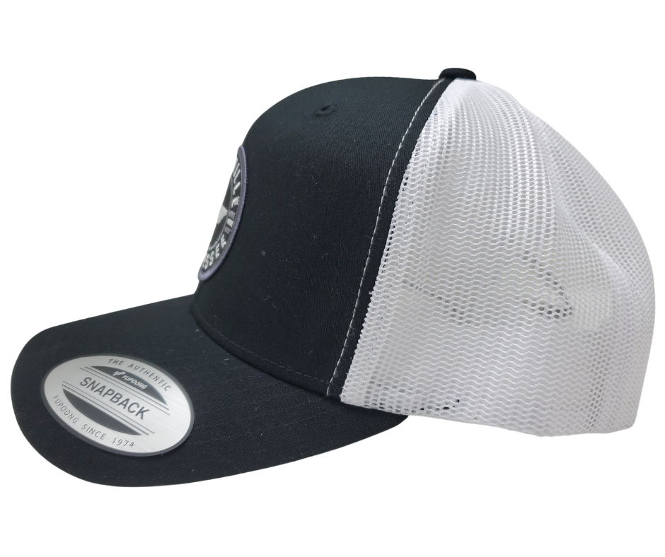 Classic Patched Cap with a Nashville Tennessee round patch in Black &amp; White with a touch of Grey. Black Twill front and White Mesh back cap with snap adjustment. Will soon be your favorite cap! Shop now at our Smyrna, TN store or online.