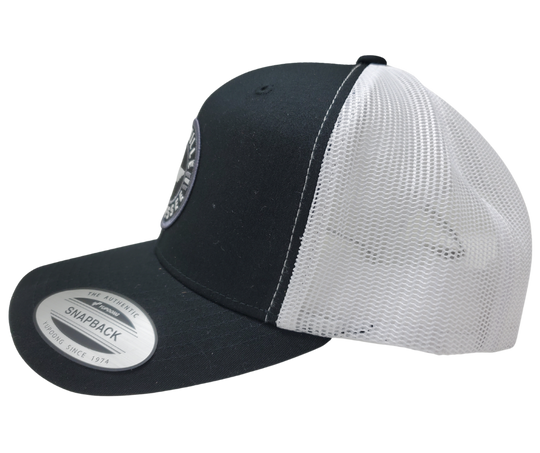 Classic Patched Cap with a Nashville Tennessee round patch in Black &amp; White with a touch of Grey. Black Twill front and White Mesh back cap with snap adjustment. Will soon be your favorite cap! Shop now at our Smyrna, TN store or online.