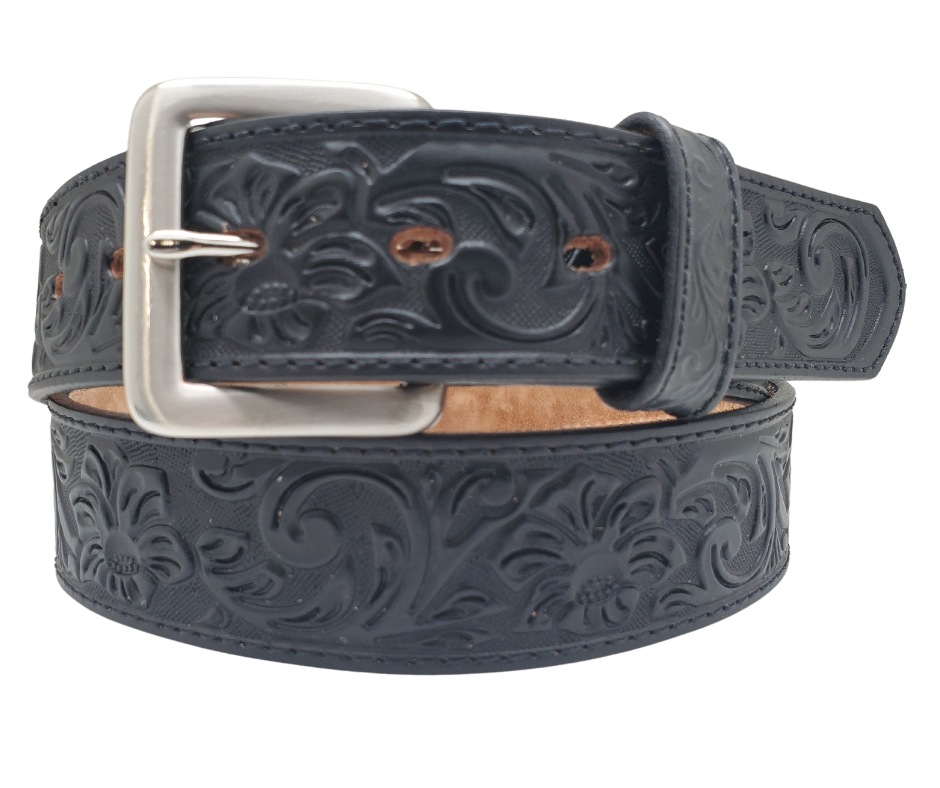 Western Scroll Leather Belt