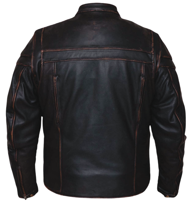The "Jax"&nbsp;Weathered Brown Leather Motorcycle Jacket is made from top-quality cowhide leather and features a sleek European style collar. It also has a simple, clean appearance and useful design elements, such as two zippered side pockets, zippered vents, and two inside concealed carry pockets. The jacket also comes with a full sleeve zip out liner and is available in sizes from S to 5XL. You can find this jacket in stock at our Smyrna, TN shop, only 30 minutes away from downtown Nashville.