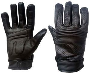Made of Cowhide Men's Perforated Leather Riding Gloves Adjustable Strap, reinforced palm. Great for Motorcycle Rides on cooler days. They are available in our shop just outside Nashville in Smyrna, TN.