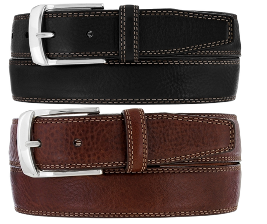 We get all types of people in our shop and we like to offer a variety of Classic Styled Leather belts. This Casual Dress Belt features a tapered edge and tip, Double edge stitch Layered Leather NO fillers Proudly handcrafted in the USA with imported materials in a versatile 1 3/8" width. Available at our Smyrna, TN shop just outside Nashville.   