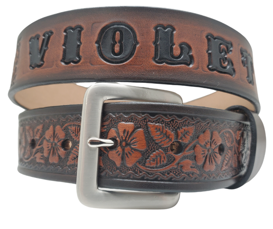 "The Wallflower" Leather Name Belt