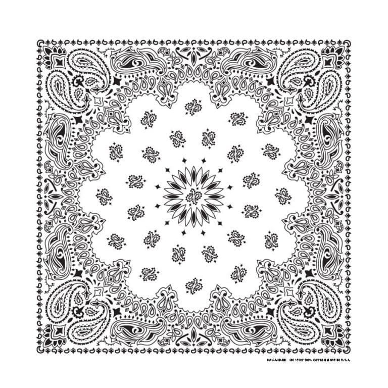 We stock traditional 100% Cotton for a soft and comfortable feel. Made in the USA and approx. 22" x 22", they feature a trademark Paisley design. Bandanas have been around for over 75 years and are still a staple in culture whether it's a farmer, MC, or a Rock star.