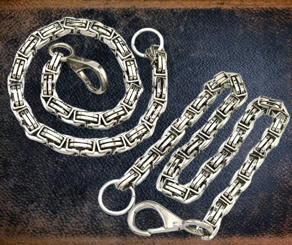 This MEGA Stainless Steel Wallet Chain says something about your personality, it means you go all in! You don't settle for less on anything. NO Posers allowed on your watch so you need Sturdy Stainless Steel Hook and ring holds up under the the stress you put on it daily. This won't chip or peel off, or look like cheap pot metal in a few weeks of what you put it through.&nbsp;&nbsp;Get it right here online or in our shop just outside Nashville in Smyrna, TN.  26" Length, Approx. 1/2" square dia.