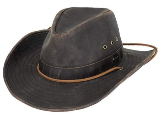 Get ready for the great outdoors with our top-selling Weathered Korona Outback Hat. Made from a durable Vintage Poly/Cotton blend with a "leathery" look and UPF 50 Rating, this hat is perfect for any adventure. Available in sizes S-XL, with a 4 1/4" Crown and 3 1/4" Brim. Visit our retail shop in Smyrna, TN, just outside of Nashville, to pick yours up today.