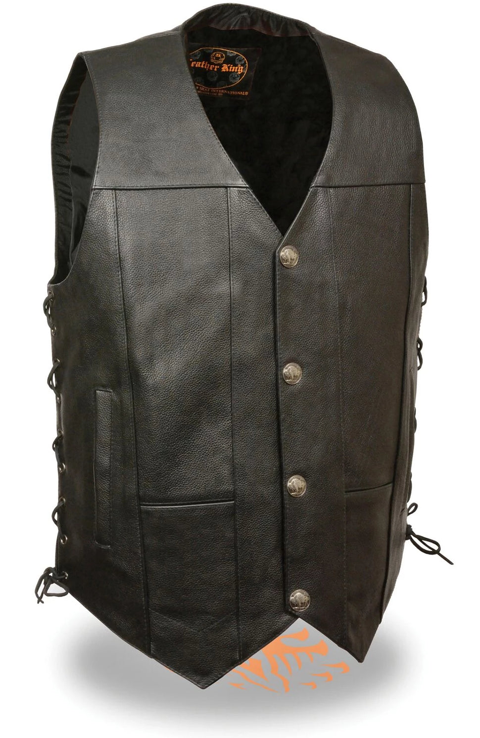 Buffalo Nickel Black Leather Vest – Buckle and Hide Leather LLC