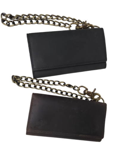 Handmade Sterling Silver Wallet Chain and Horsehide Wallet Collaboration —  Black Bear Brand