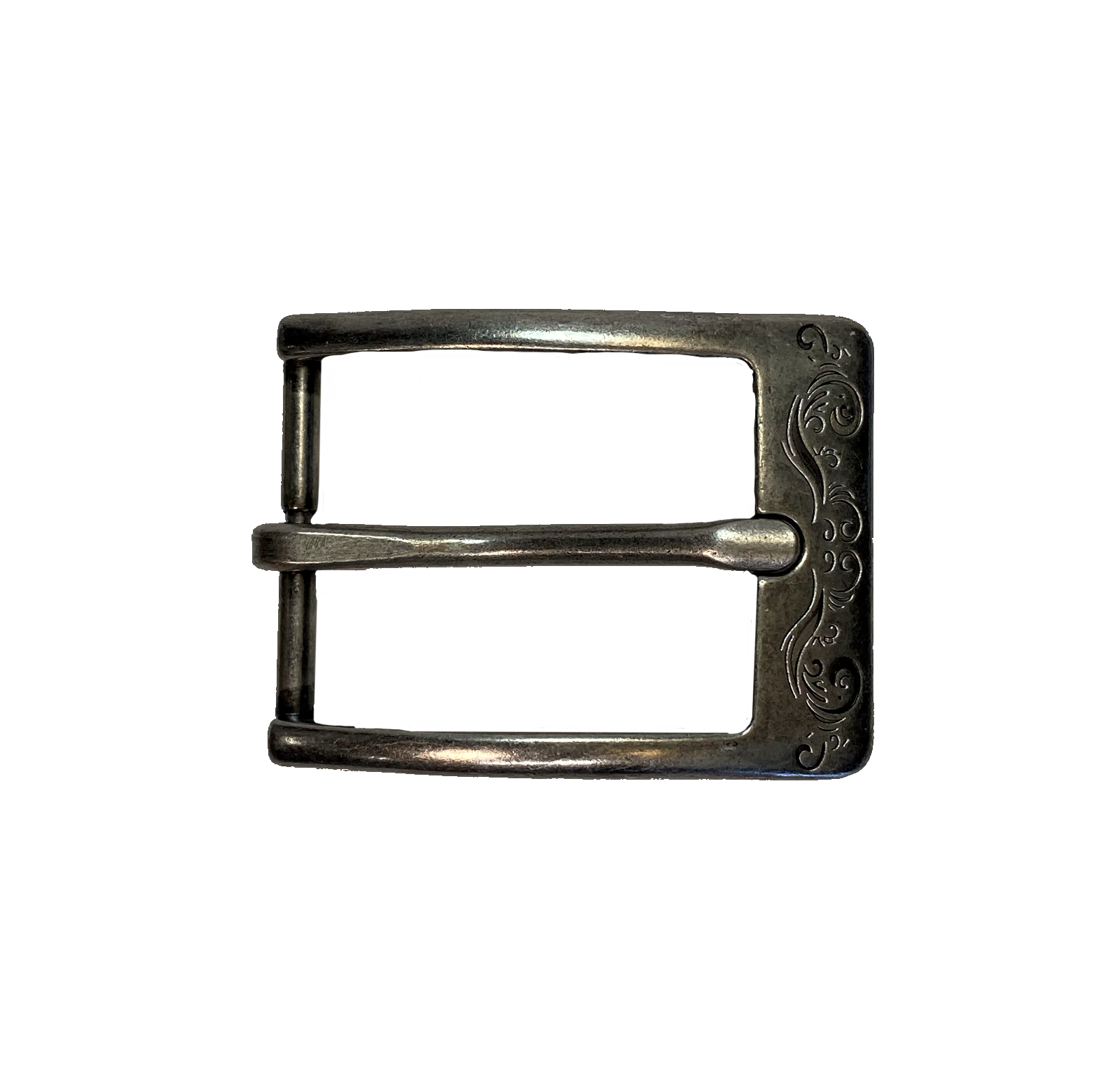 Central City Western 1 1/4 inch buckle-Ornate Antique Silver look without the bigger buckle look feel.  Fits any of our snapped 1 1/4" belts. Available online and in the store in Smyrna, TN.