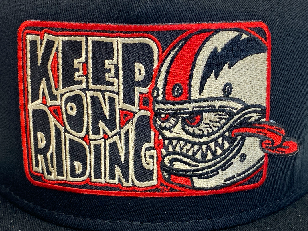 Keep On Riding Bobber Monster Flat Bill Snapback Cap