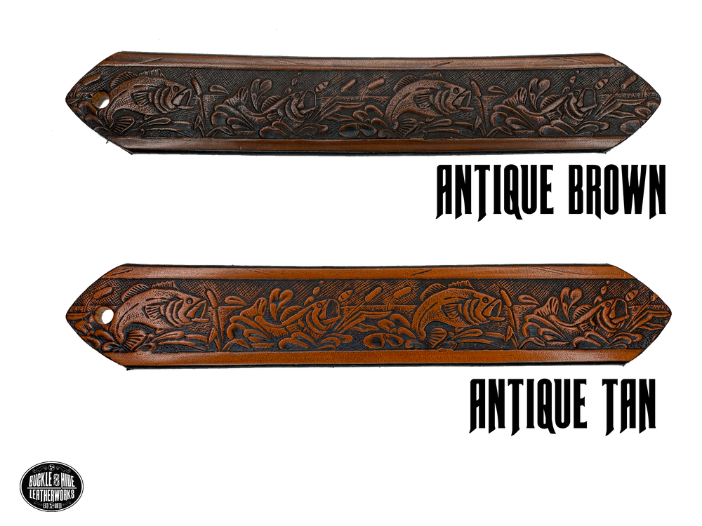 Full grain American vegetable tanned cowhide approx. 1/8"thick. Width 1 1/2" and includes Antique Nickle plated Solid Brass buckle Hand Finished in 3 color options Smooth burnished painted edges