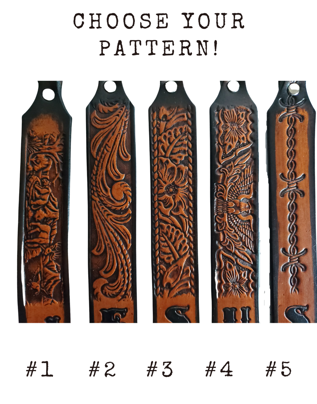 Read carefully... 1) Choose your Motif! 2) Add your SINGLE INITIAL in the "TYPE NAME HERE box 3) You may choose from our other Belt PATTERNS from most any Belt just type BELT NAME in the COMMENT BOX on the way to checkout, Choose "Other #6". Measures...approx. 1" x 7"