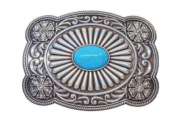 Stylish Southwest themed buckle by Nocona Blazin Roxx Measures 2 1/4" tall by 3 1/8" wide Ladies, it will certainly dress up your look! Sold online and in our shop in Smyrna, TN, just outside of Nashville.