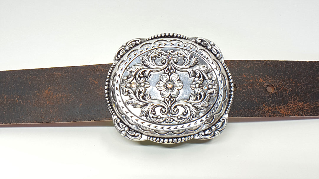 Ladies Floral Western Buckle