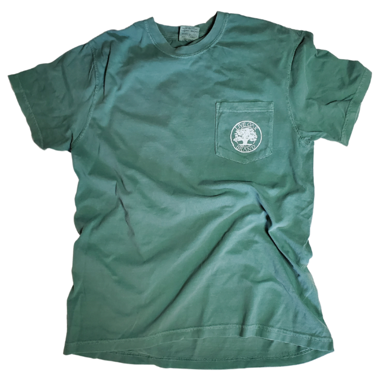 This soft tee is a Comfort Colors front-pocket tee! 100% ring spun cotton, Soft washed garment dyed fabric. Made of 100% pre-shrunk cotton that runs true to size, this premium T-shirt can be machine washed and tumbled dry medium. If you don’t want to ruin the design, do not iron it! Available online and in our retail shop in Smyrna, TN.