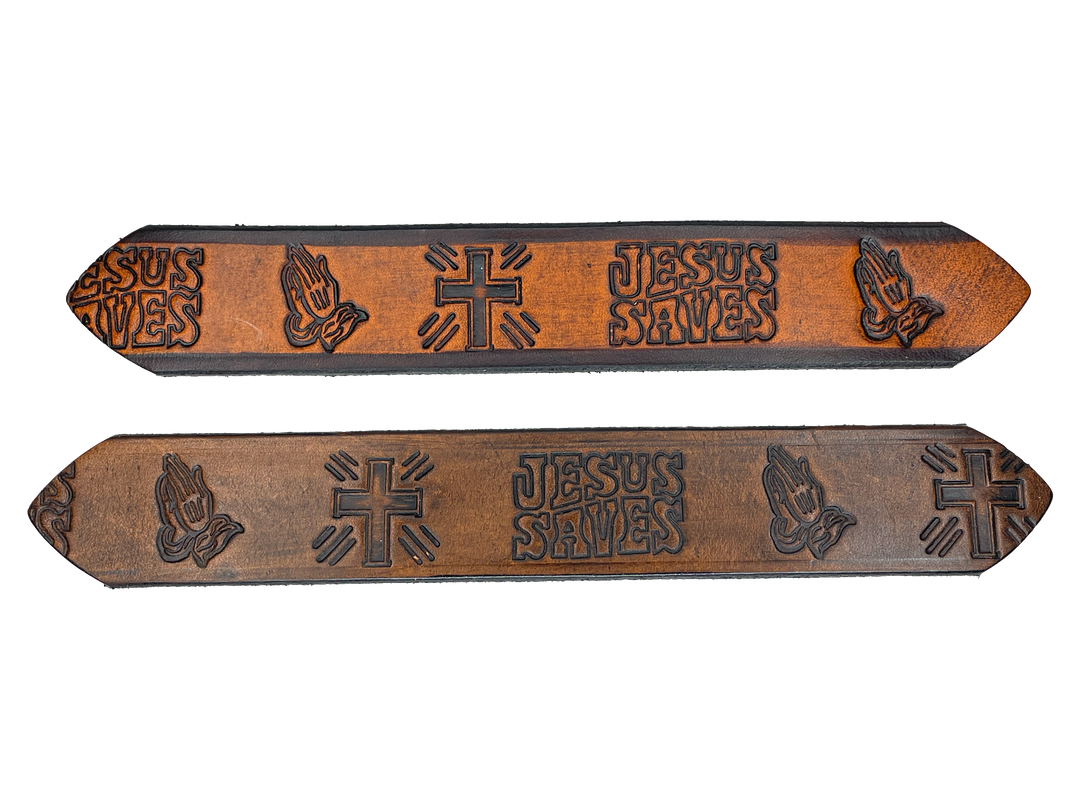 The "Romans 10:9" Name Leather Belt