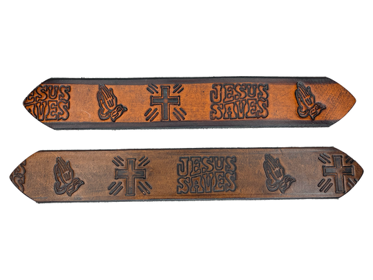 The "Romans 10:9" Name Leather Belt