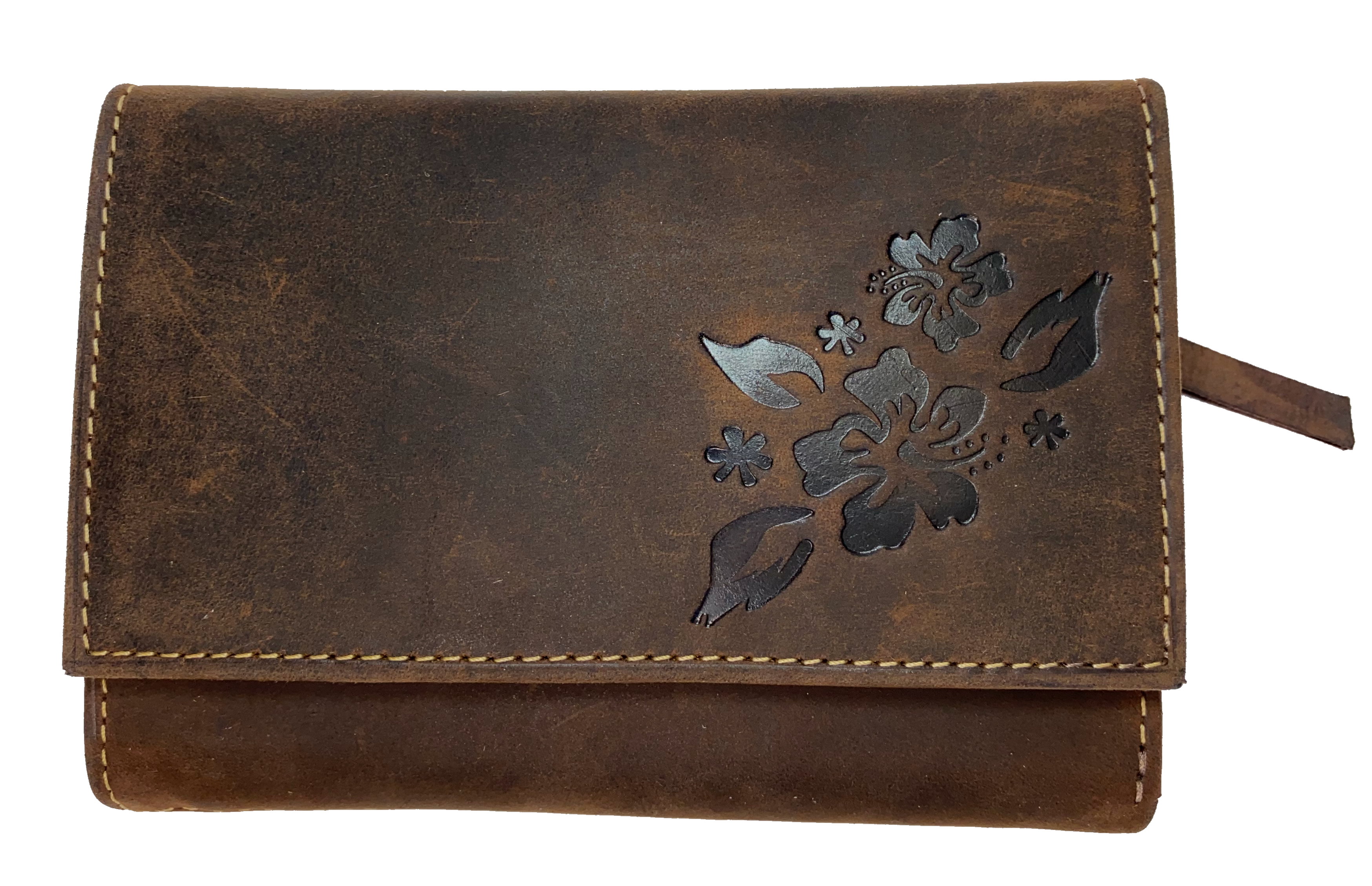 Leather Bi-Fold Wallet with 15 card slots, cash pocket, 3 zippered pockets. A convenient way to keep everything you need in one place! Imported and Buckle and Hide Approved! Available in Distressed Brown or Gray.