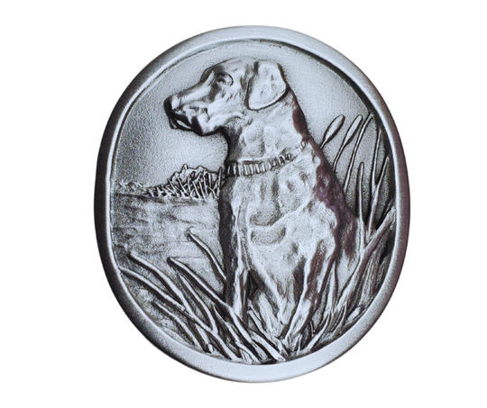 Retriever Belt Buckle Pewter