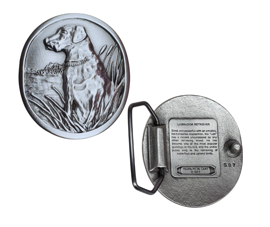 Retriever Belt Buckle Pewter