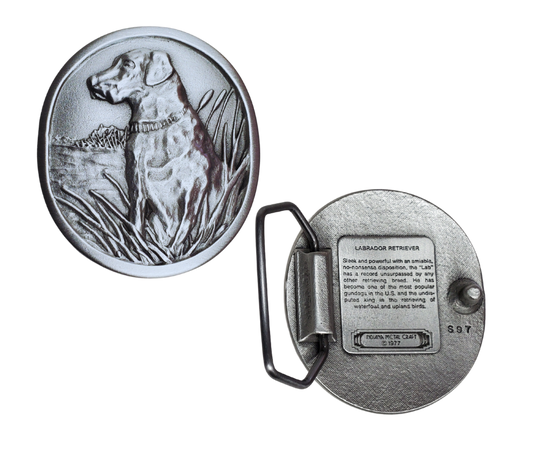 Retriever Belt Buckle Pewter