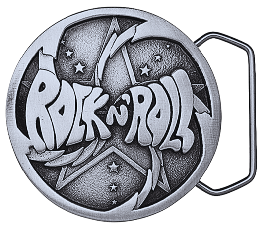 Rock and Roll Belt Buckle Pewter